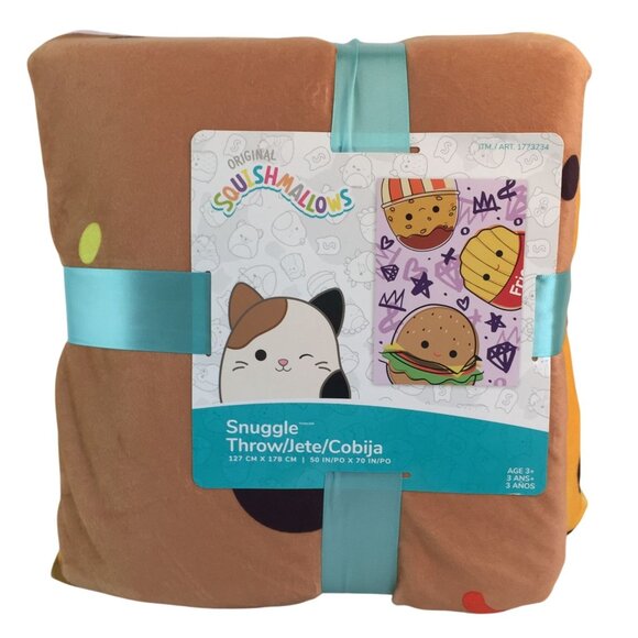 Squishmallows Snuggle Throw 50"x70" Just Lunchin Blanket Burger Fries NEW - Picture 2 of 6